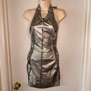 Sami Miro Vintage Faux Leather Halter Dress